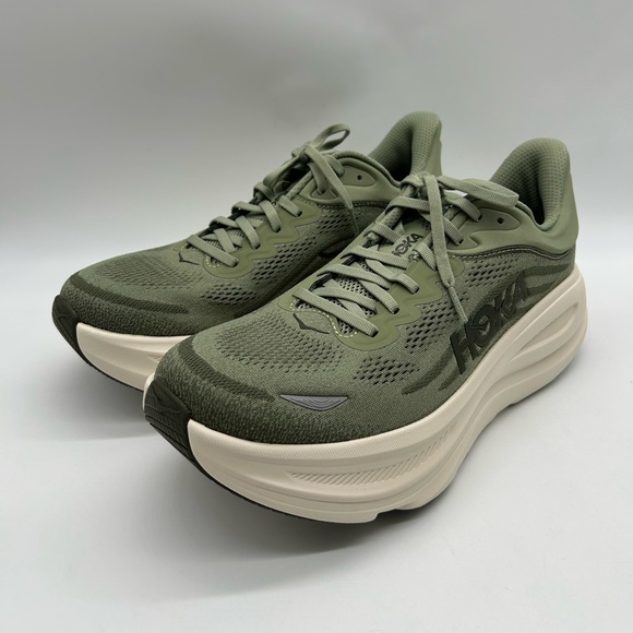 HOKA Bondi 9 Size 12D Wide Green Running Shoes New In Box - Picture 3 of 9